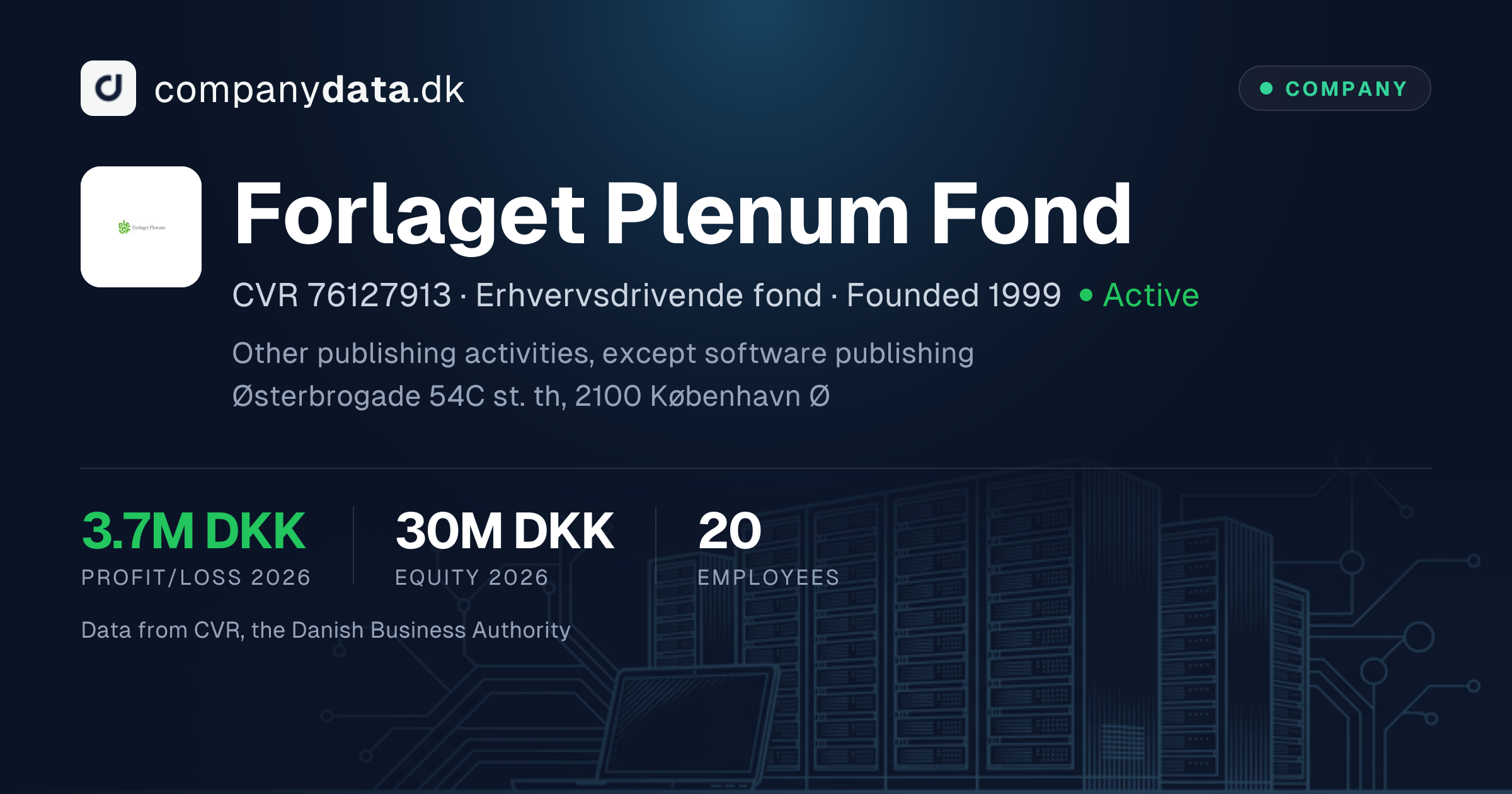 Forlaget Plenum Fond: 2026 financial statements — key figures and results